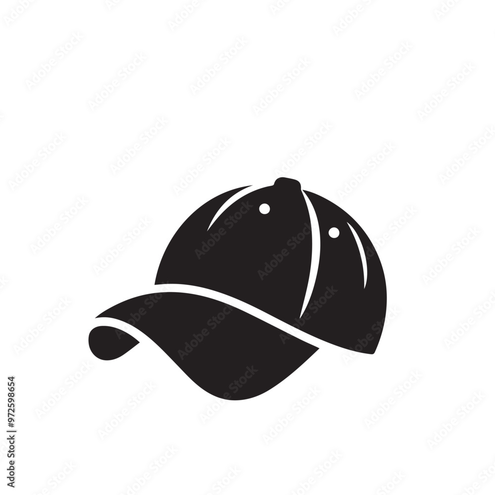 Fototapeta premium Man's cap silhouette. Baseball cap vector design. Cap illustration.
