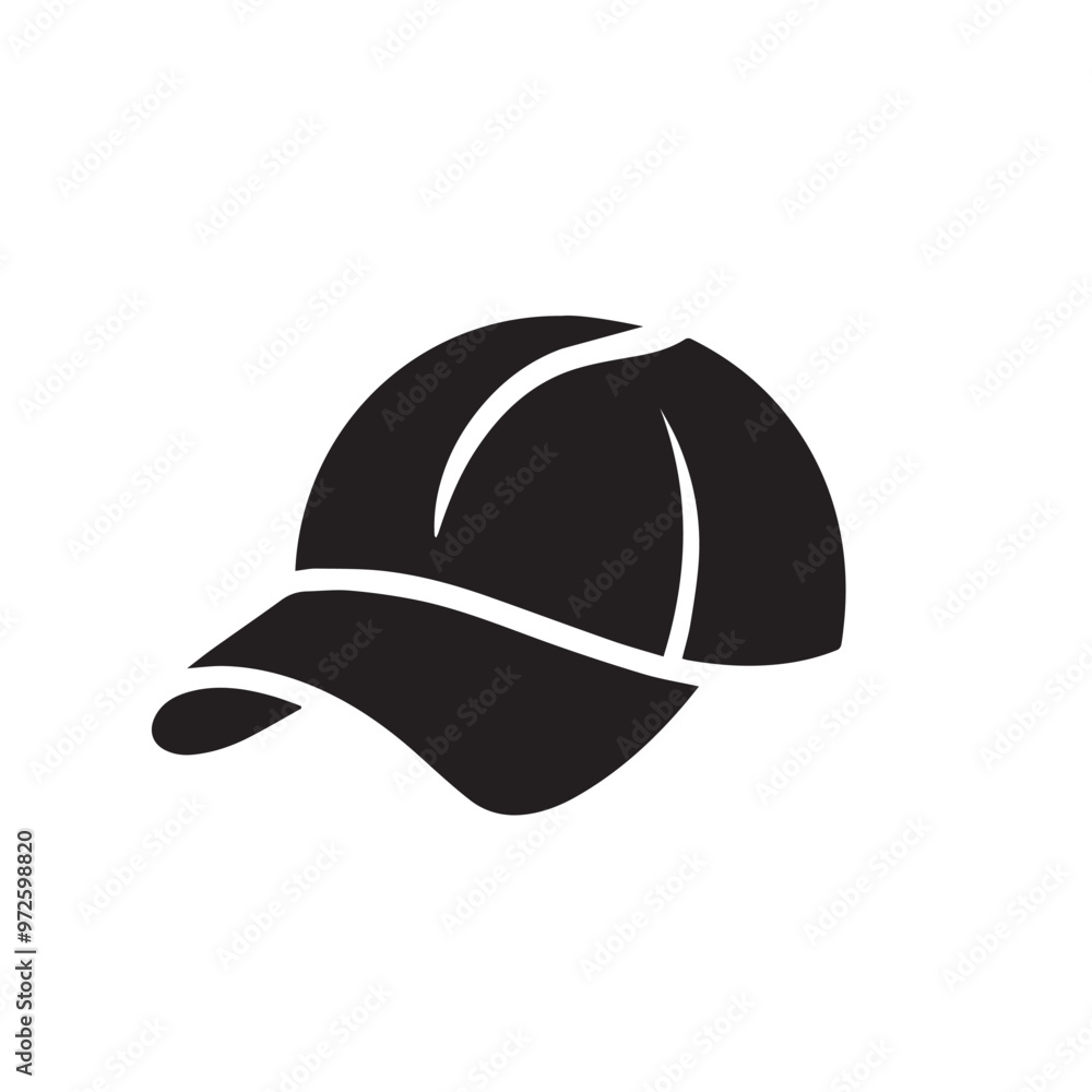 Man's cap silhouette. Baseball cap vector design. Cap illustration. Man's cap silhouette. Baseball cap vector design. Cap illustration.