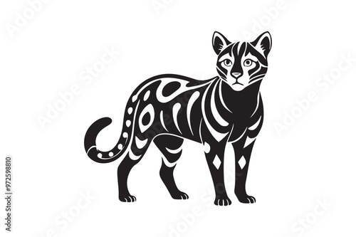 Ocelot silhouette vector illustration, Ocelot silhouette vector, Ocelot silhouette PNG , Ocelot silhouette