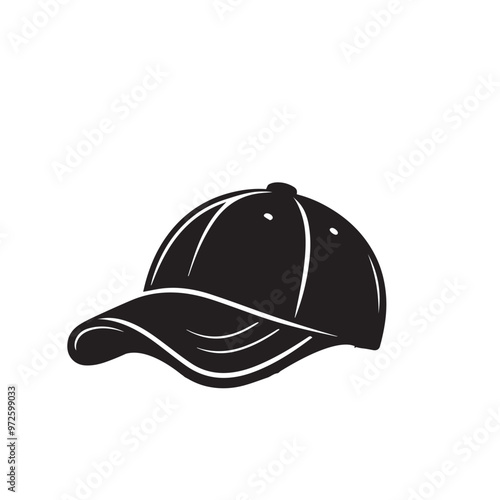 Man's cap silhouette. Baseball cap vector design. Cap illustration.