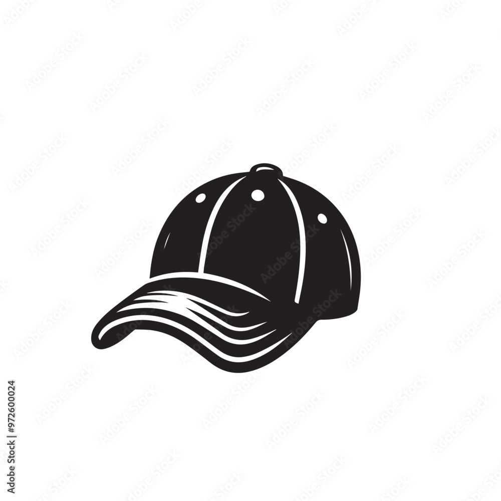Fototapeta premium Man's cap silhouette. Baseball cap vector design. Cap illustration.