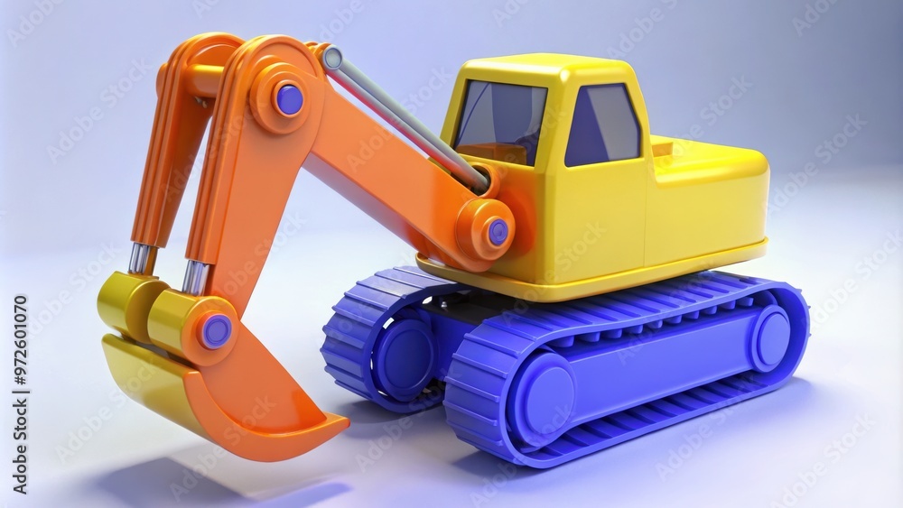 Tracked Excavator Model Featuring Main Body with Windows and Articulated Arm Tracked Excavator Model Featuring Main Body with Windows and Articulated Arm