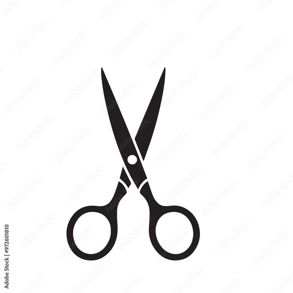Scissor vector black silhouette. Simple scissor vector design. Scissor logo, icon. Scissor vector black silhouette. Simple scissor vector design. Scissor logo, icon.