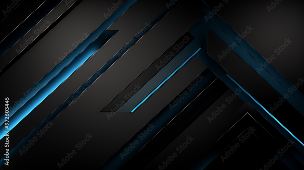 Abstract design with dark tones and glowing blue accents. Abstract design with dark tones and glowing blue accents.