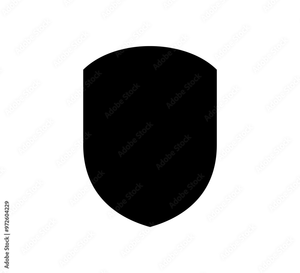 Black silhouette Shield frame Logo. Vector template Sign of Protection, Guard and Security. Insurance or Immunity Empty icon design isolated on white background. Symbol for your web site design, app Black silhouette Shield frame Logo. Vector template Sign of Protection, Guard and Security. Insurance or Immunity Empty icon design isolated on white background. Symbol for your web site design, app