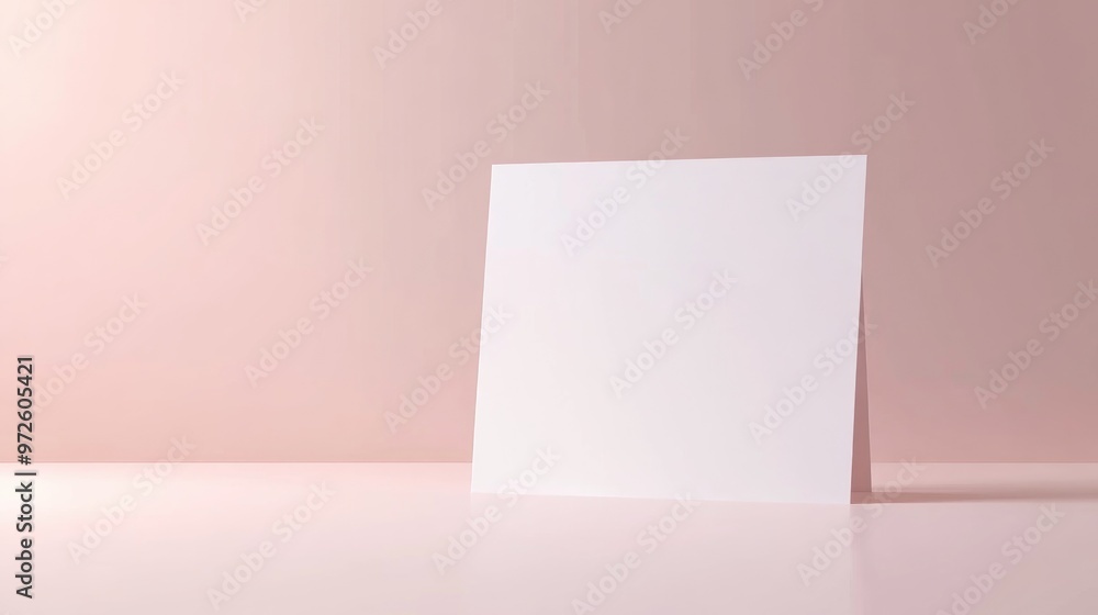 Blank White Card Mockup on a Pink Background Minimalist Design for Branding and Presentation Blank White Card Mockup on a Pink Background Minimalist Design for Branding and Presentation