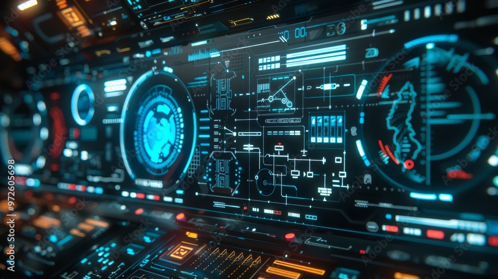 Photo of a futuristic AI interface, showing complex algorithms and visualizations of data analysis. Photo of a futuristic AI interface, showing complex algorithms and visualizations of data analysis.