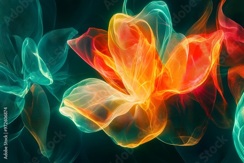 Abstract AI Generated art on a digital canvas