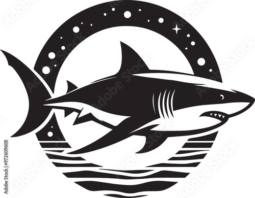 shark silhouette vector art.