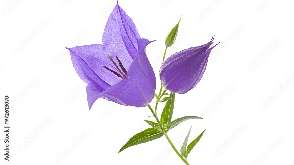 Three Platycodon grandiflorus flowers