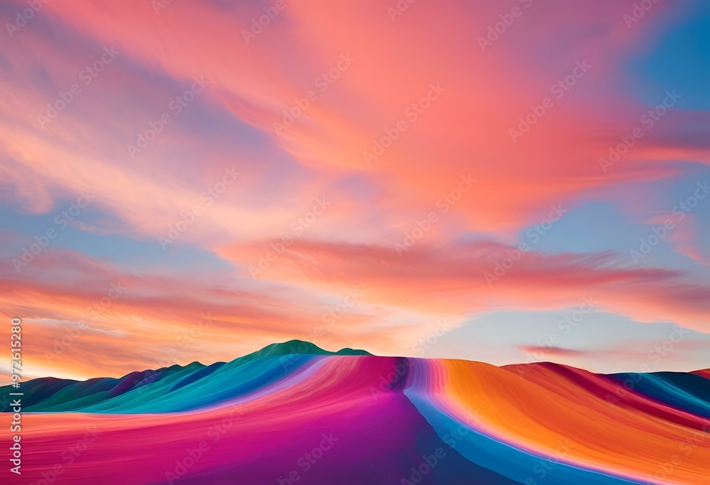 uniquely colored hillside, crafted from imagination, creates a surreal and fantastical landscape.
uniquely colored hillside, crafted from imagination, creates a surreal and fantastical landscape.