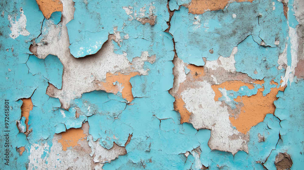 Fototapeta premium Grunge peeling paint wall texture background