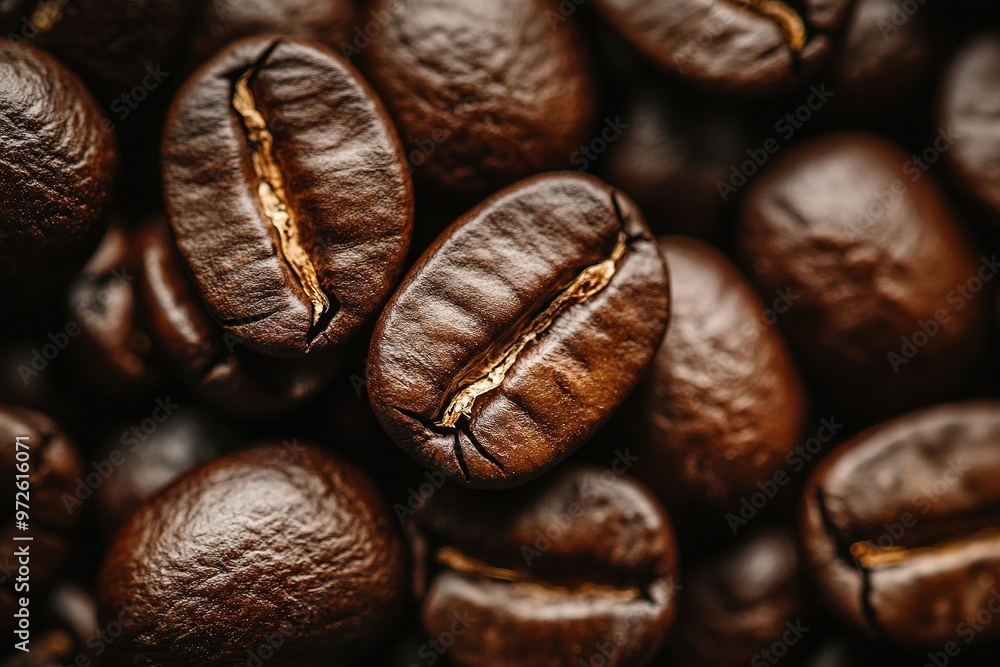 Close-up shot of roasted coffee beans texture Close-up shot of roasted coffee beans texture
