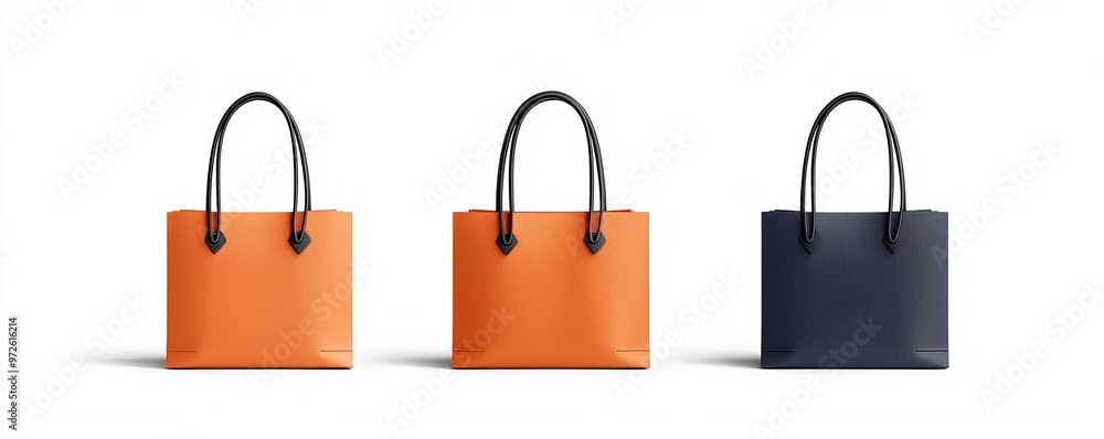 Stylish tote bags in vibrant orange hues and classic navy, perfect for everyday use and fashion-forward looks. Stylish tote bags in vibrant orange hues and classic navy, perfect for everyday use and fashion-forward looks.