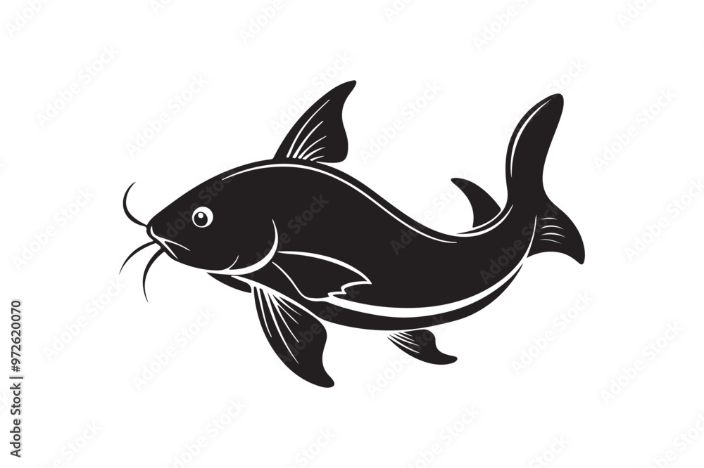 Catfish silhouette vector illustration, Catfish silhouette vector, Catfish silhouette PNG Catfish silhouette vector illustration, Catfish silhouette vector, Catfish silhouette PNG