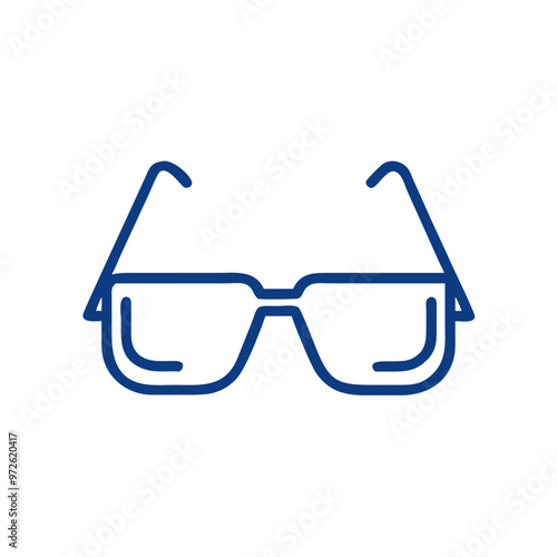 Glasses icon in vector style, minimal design, blue color, for websites and apps