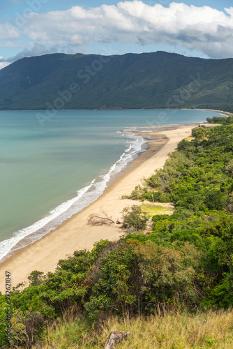 Outstanding view from Rex Lookout on Coral See sandy coastline in Queensland, Australia. It is situated 20 km south of Port Douglas. photo