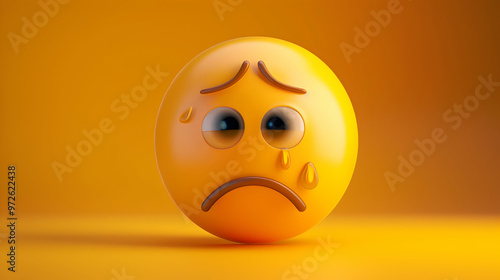 Sad emoji, emoticon, emotion, face, sad, cry, expression, communication, icon, sign, symbol