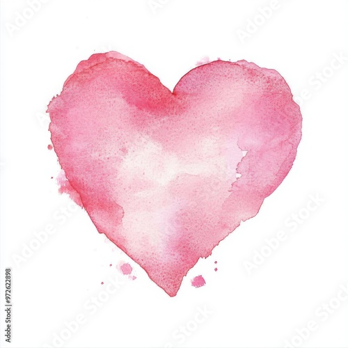 A hand-drawn painted pink heart for design. For holiday, postcard, poster, carnival, banner, birthday and book illustration. Cute Beautiful heart. Love it. Valentines Day.