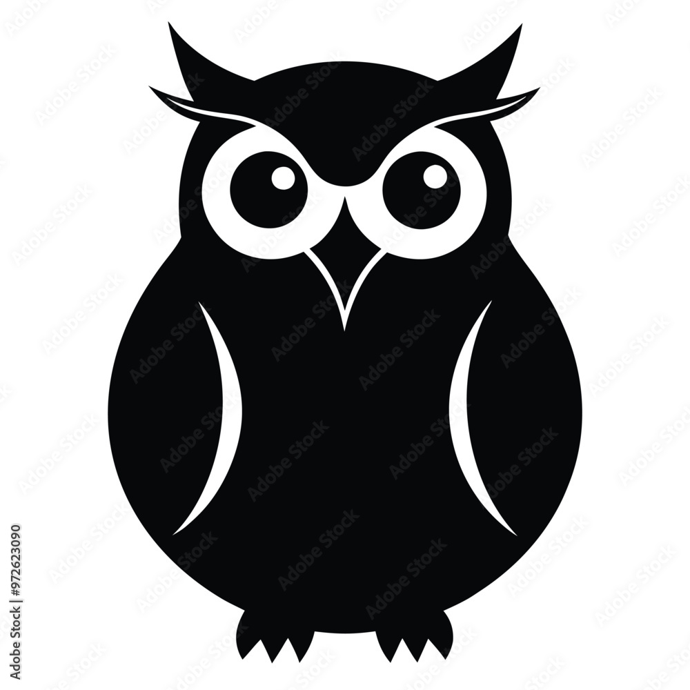Owl Silhouette Vector Illustration. Owl Silhouette Vector Illustration.