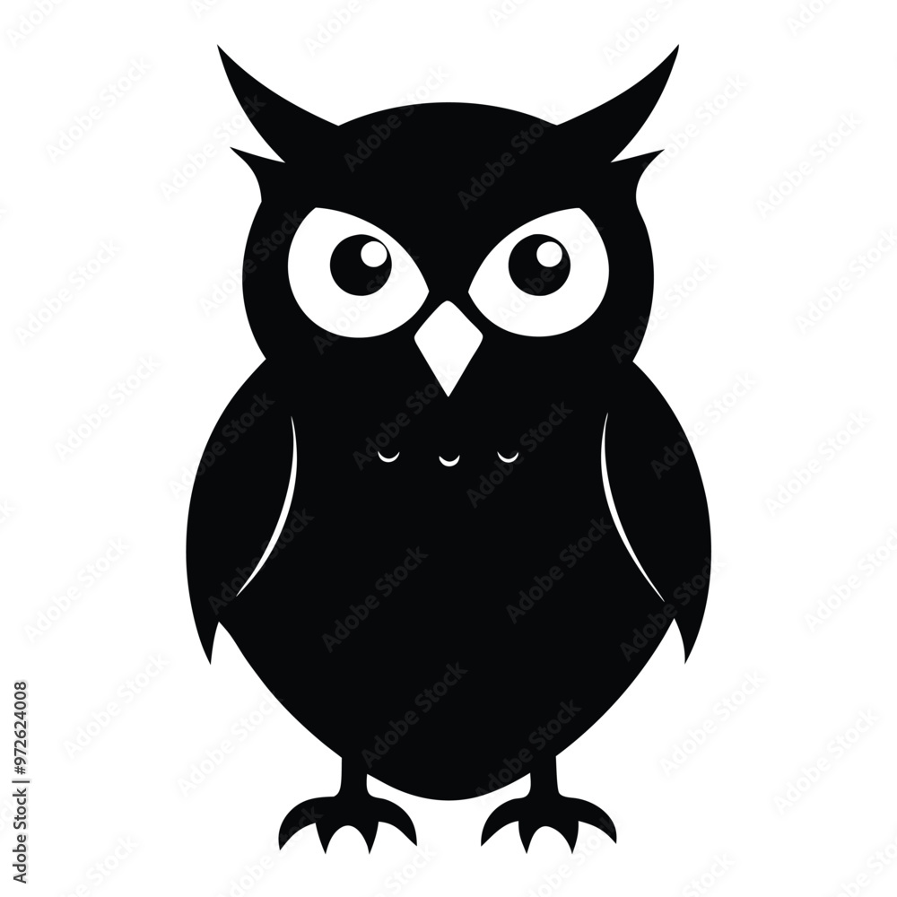 Fototapeta premium Owl Silhouette Vector Illustration.