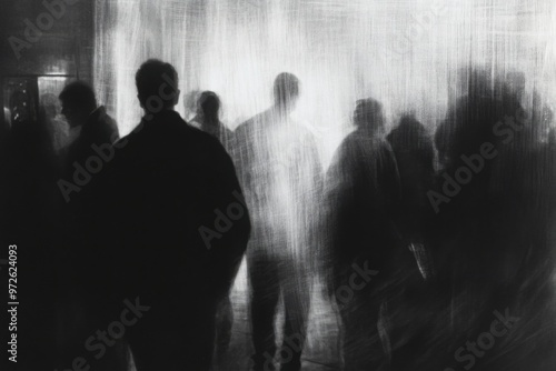 Abstract crowd of people in motion blur