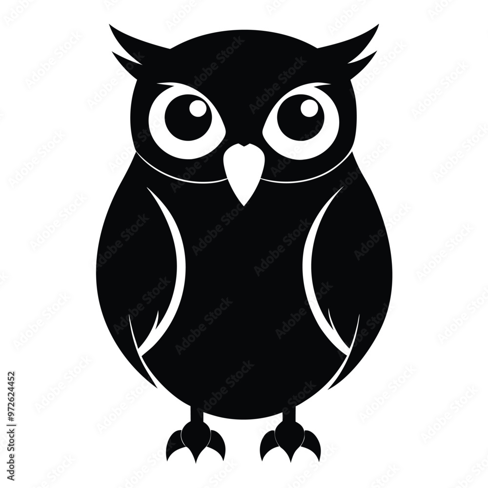 Fototapeta premium Owl Silhouette Vector Illustration.
