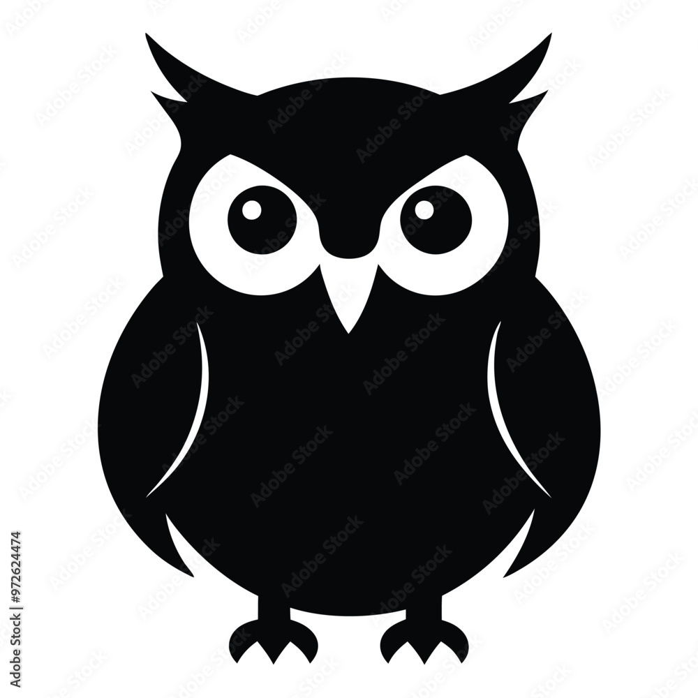Owl Silhouette Vector Illustration. Owl Silhouette Vector Illustration.
