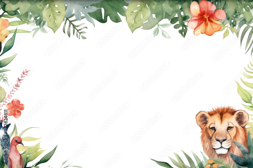Fototapeta premium PNG Jungle animal painting pattern mammal.