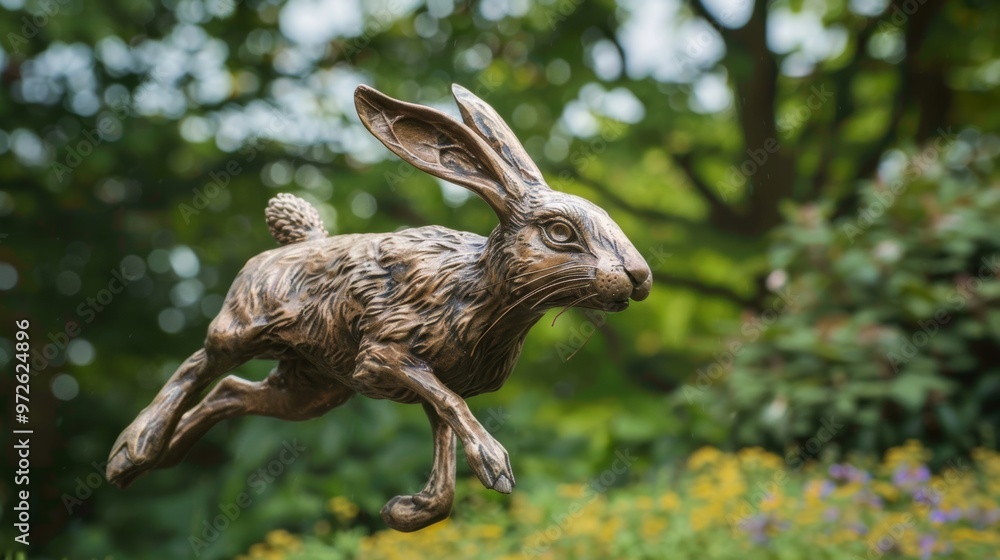 Photo of a sculpture of a twisting rabbit Photo of a sculpture of a twisting rabbit