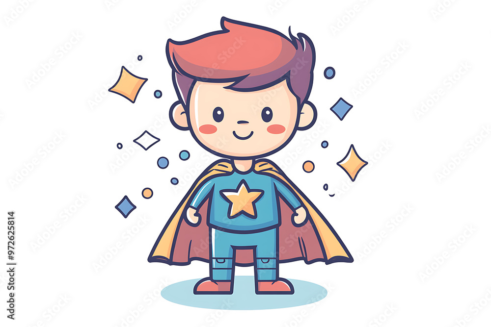 Vector illustration of a superhero kid wearing a cape, in flat line style on a white background, perfect for playful and empowering designs.
Vector illustration of a superhero kid wearing a cape, in flat line style on a white background, perfect for playful and empowering designs.