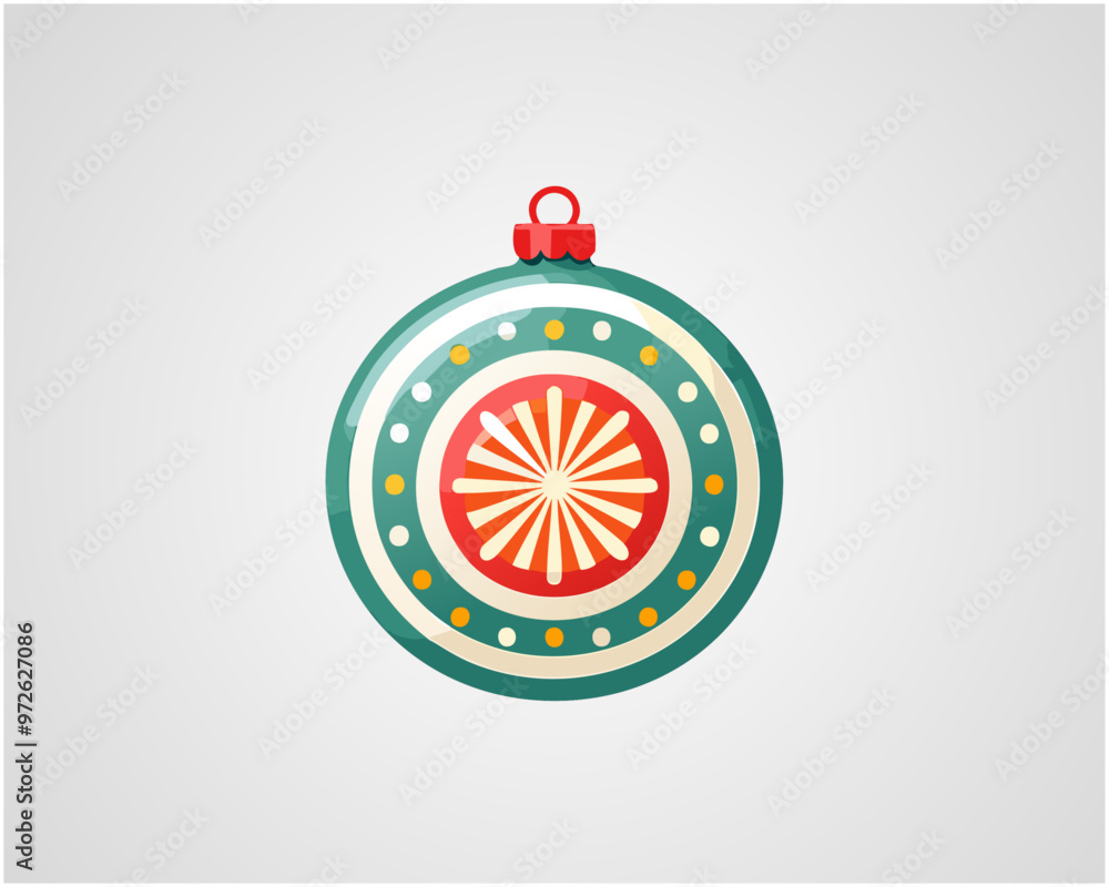 Christmas Ornament with Snowflake Design - Festive Holiday Decoration Illustration Christmas Ornament with Snowflake Design - Festive Holiday Decoration Illustration