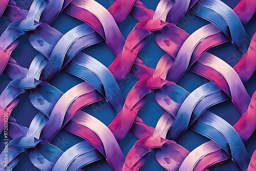 Interlocking vector elements forming a visually appealing and seamless pattern, captured with finesse in stunning