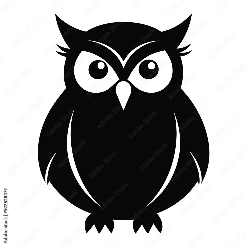 Owl Silhouette Vector Illustration. Owl Silhouette Vector Illustration.