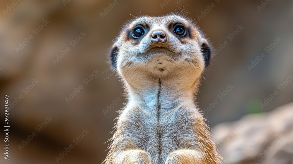 Fototapeta premium A close up of a small animal standing on its hind legs, AI