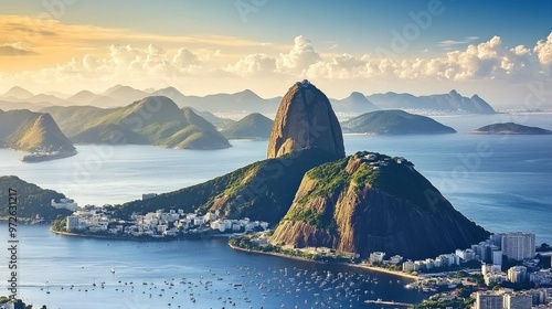 Breathtaking View of Rio de Janeiro's Sugarloaf Mountain and Guanabara Bay