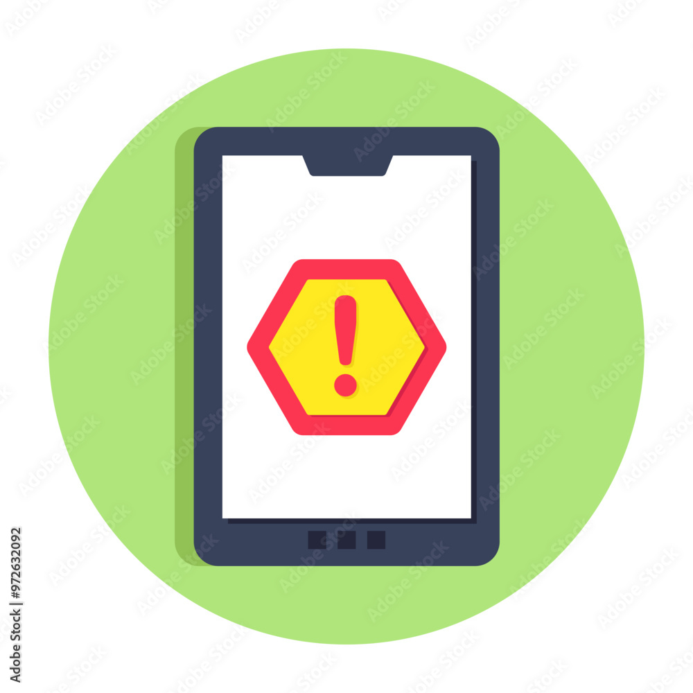 A unique design icon of mobile error A unique design icon of mobile error
