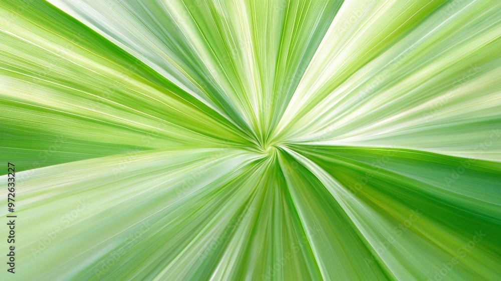 Obraz premium Organic green lines converging symmetrically toward the center, like the abstract rays of the sun filtered through leaves