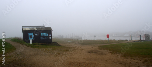 Ferry  and river at Walberwick Suffolk in the Fog photo