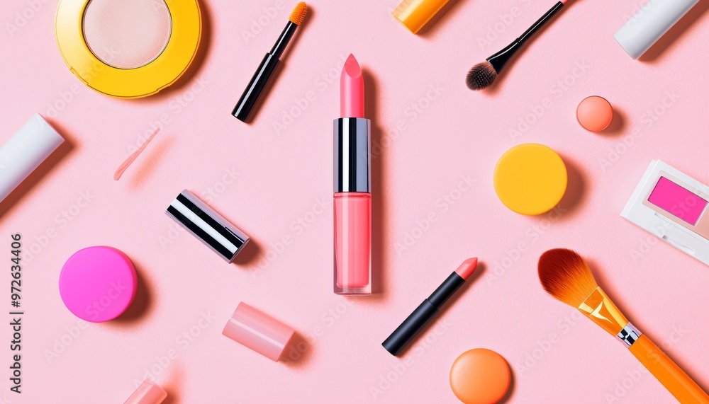 How can the image be used to promote a beauty subscription box, where customers receive a curated selection of makeup products monthly How can the image be used to promote a beauty subscription box, where customers receive a curated selection of makeup products monthly