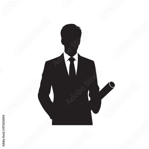 Engineer silhouette. Engineer vector design. Engineer logo, icon design.