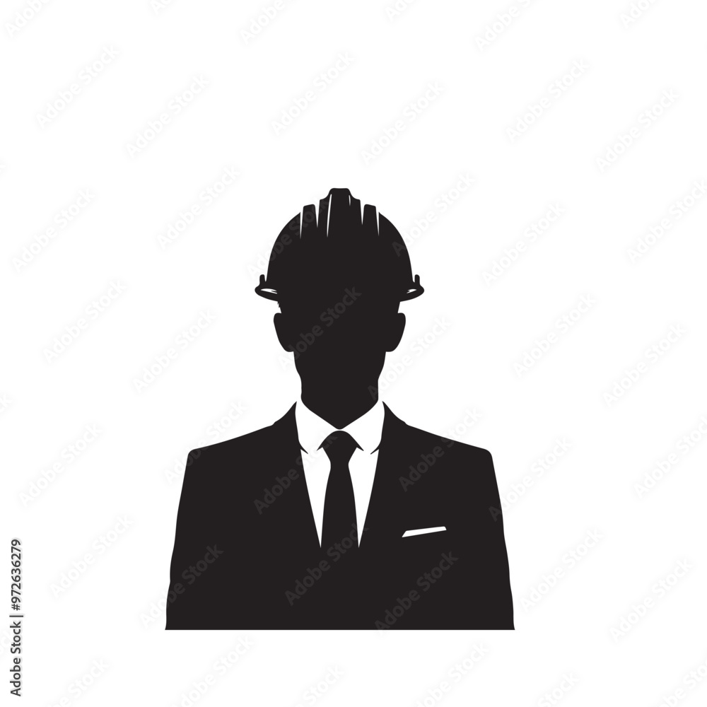 Engineer silhouette. Engineer vector design. Engineer logo, icon design. Engineer silhouette. Engineer vector design. Engineer logo, icon design.