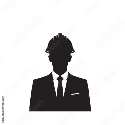 Engineer silhouette. Engineer vector design. Engineer logo, icon design.