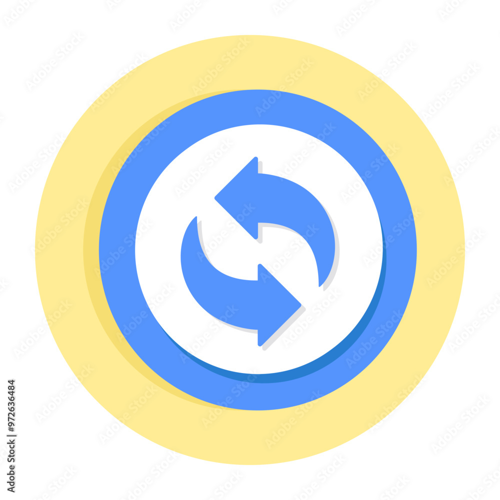 Editable design icon of reversible arrows Editable design icon of reversible arrows