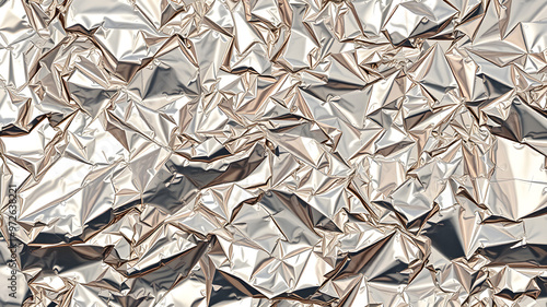 Wallpaper Mural Crumpled shiny metallic foil creating abstract texture. Generative AI Torontodigital.ca