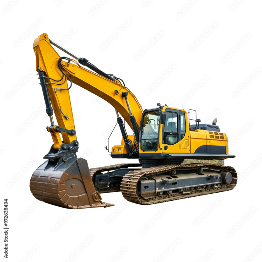 Track excavator isolated on a transparent background Track excavator isolated on a transparent background