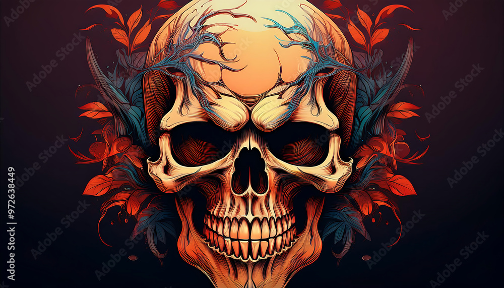 Vector art of a skull head, ideal for Halloween or gothic-themed artwork. _1(857) Vector art of a skull head, ideal for Halloween or gothic-themed artwork. _1(857)