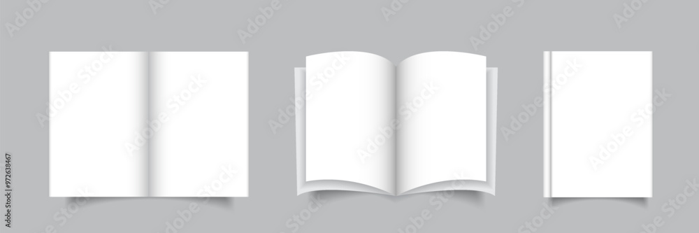 Set of realistic book or magazine mockup design set. for cover book,magazine or annual report business design Set of realistic book or magazine mockup design set. for cover book,magazine or annual report business design
