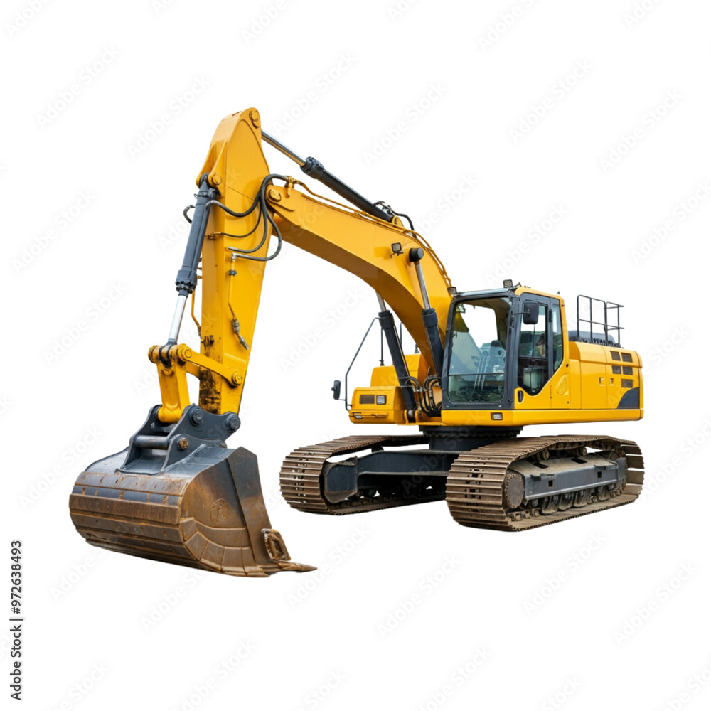 Track excavator isolated on a transparent background Track excavator isolated on a transparent background