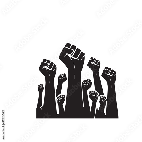 Vector design of fist hand. Fist hand silhouette. Fist hand logo, icon, sign.